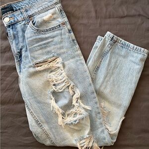 Distressed Light Blue Jeans